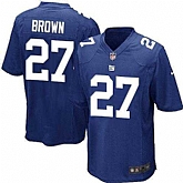 Nike Men & Women & Youth Giants #27 Brown Blue Team Color Game Jersey,baseball caps,new era cap wholesale,wholesale hats